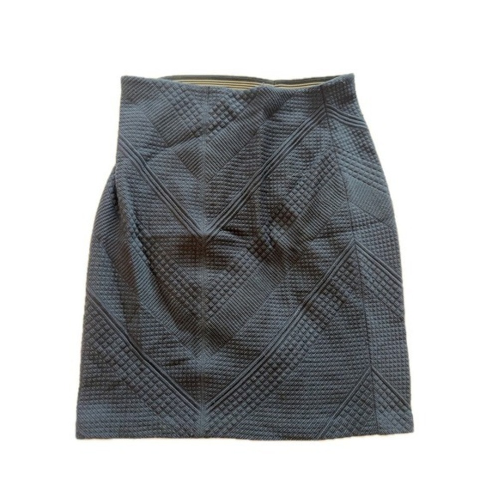 Tory Burch Quilted Chevron Pattern Pencil Skirt M/M Navy Blue Textured Knit - Picture 3 of 7